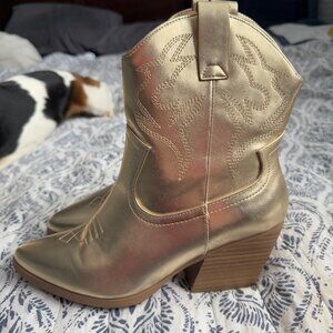 Gold Western Boots